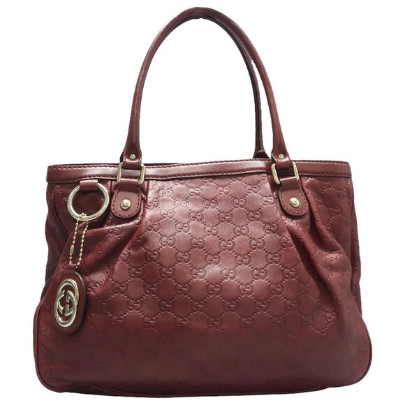 GUCCI Sukey Red Leather Tote 615-060525 - Picture 1 of 12